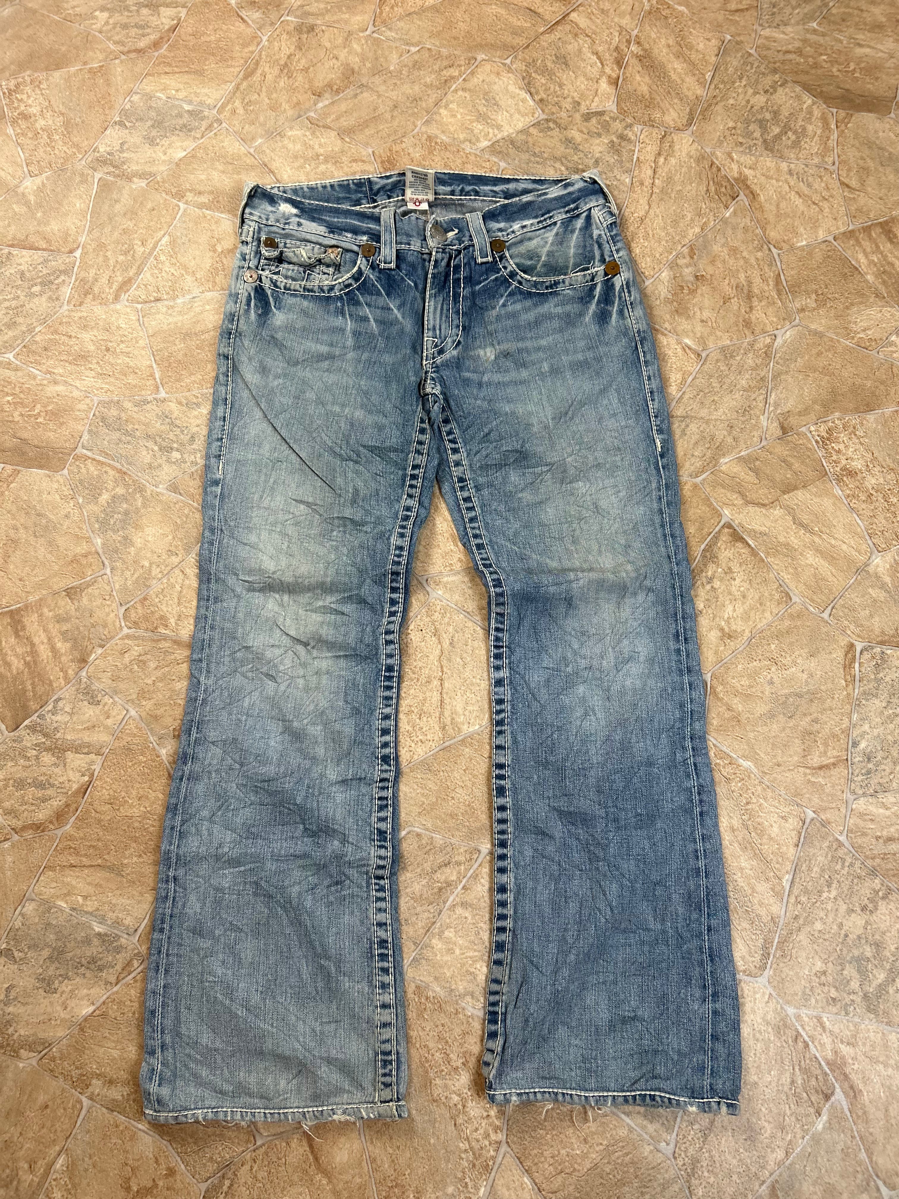 True Religion Vintage Straight Jeans Baggy Billy Big T, L