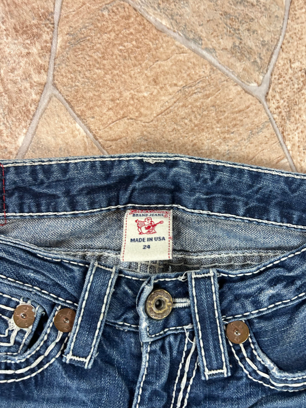 True Religion Vintage Straight Jeans Bootcut lowwaist Billy Big T, XS