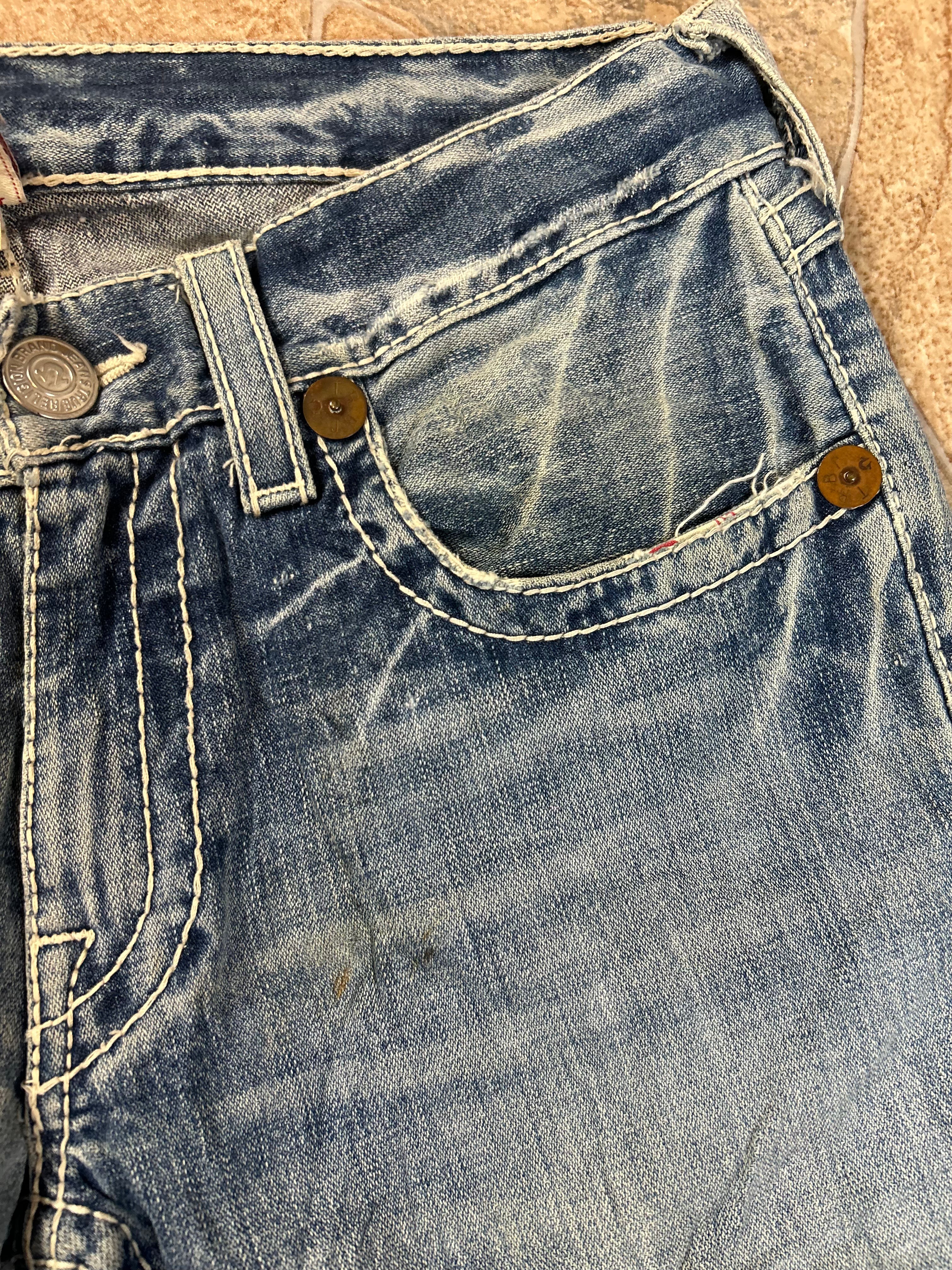 True Religion Vintage Straight Jeans Baggy Billy Big T, L