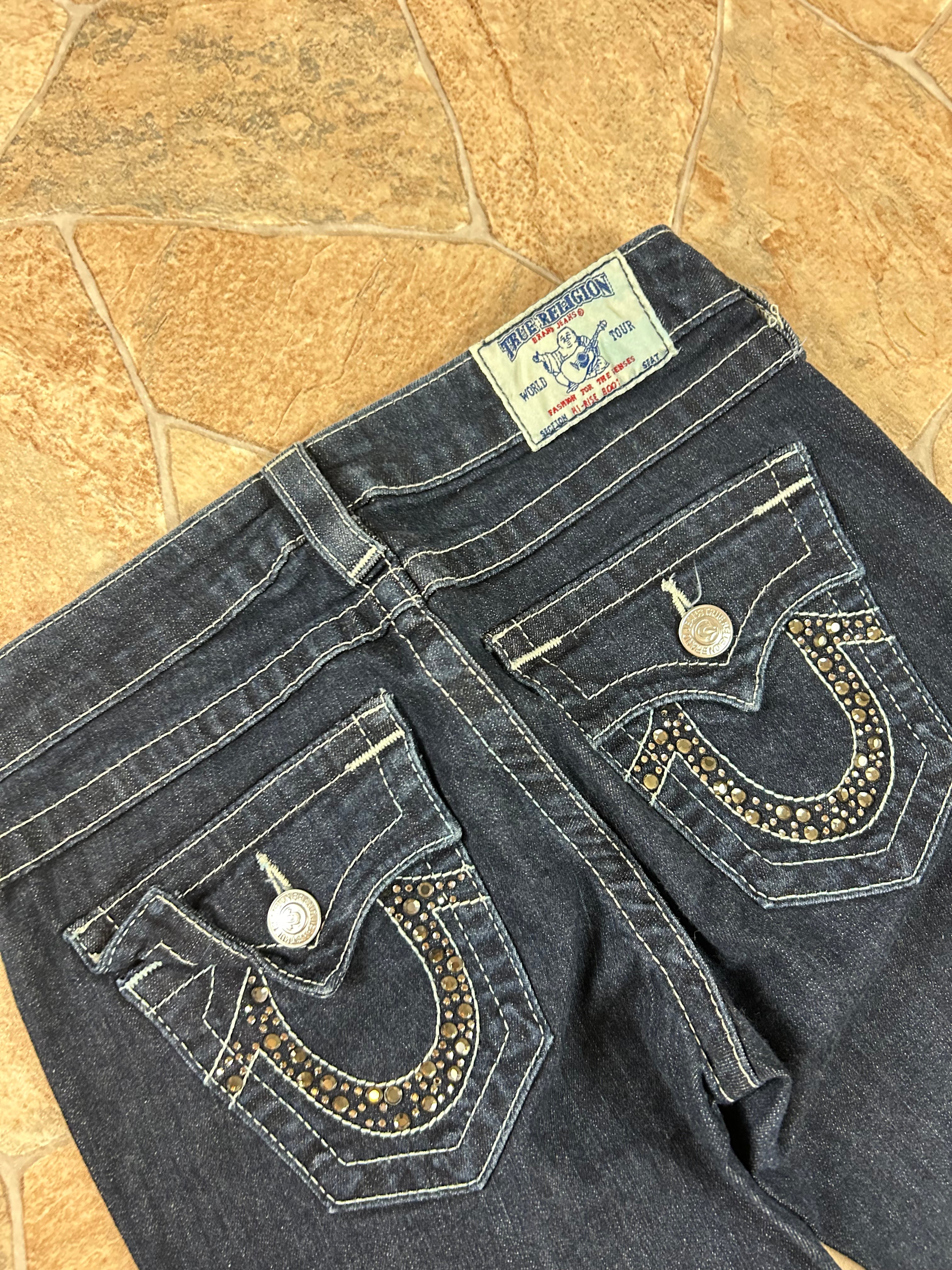 True Religion Vintage High-Rise Bootcut Jeans, XS