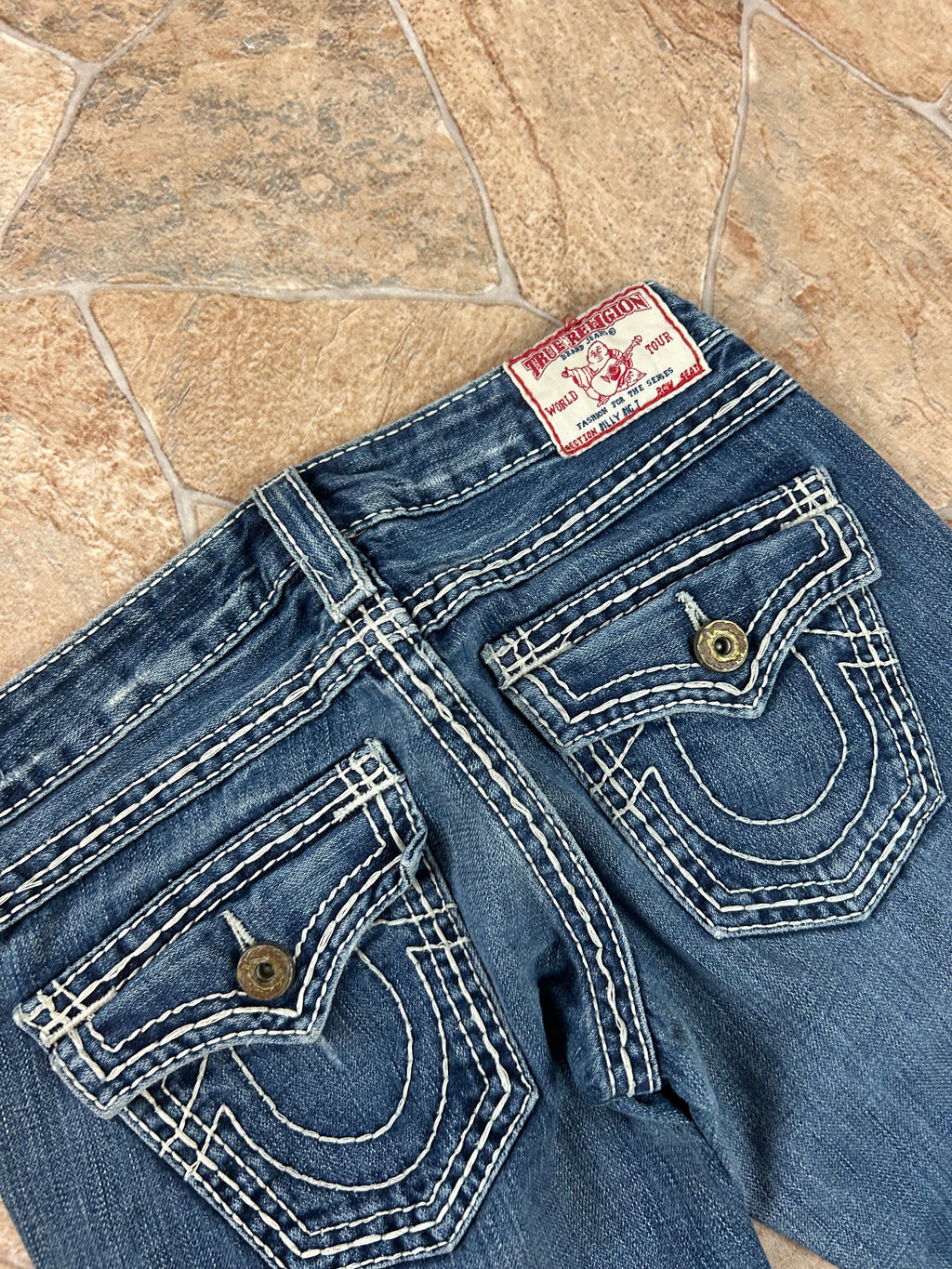 True Religion Vintage Straight Jeans Bootcut lowwaist Billy Big T, XS