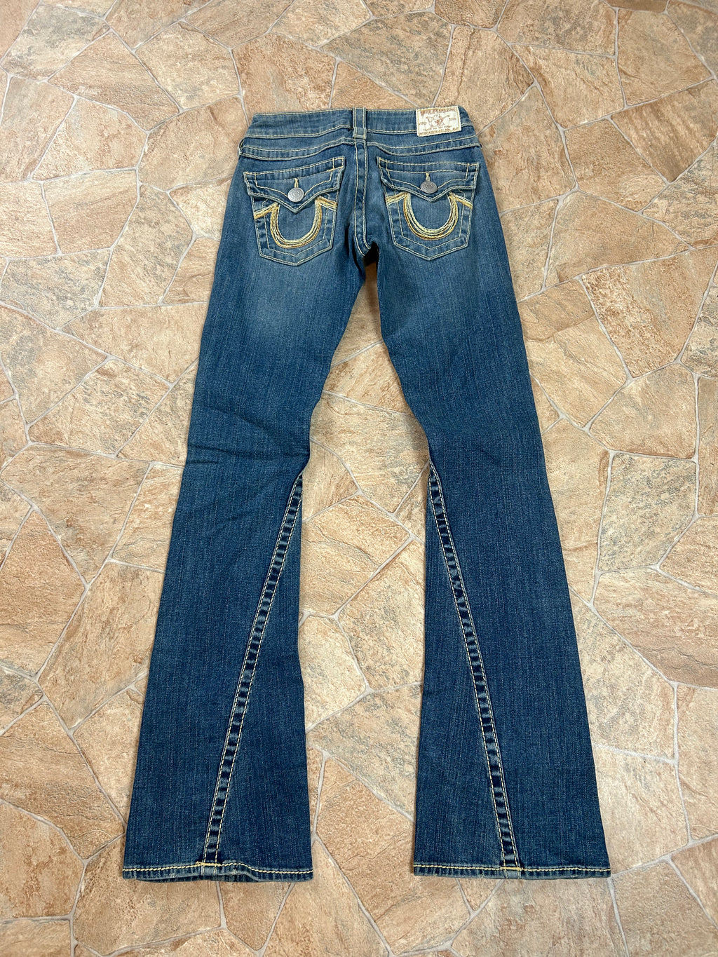 True Religion Vintage Flared Jeans Bootcut lowwaist Rainbow Joey, XS