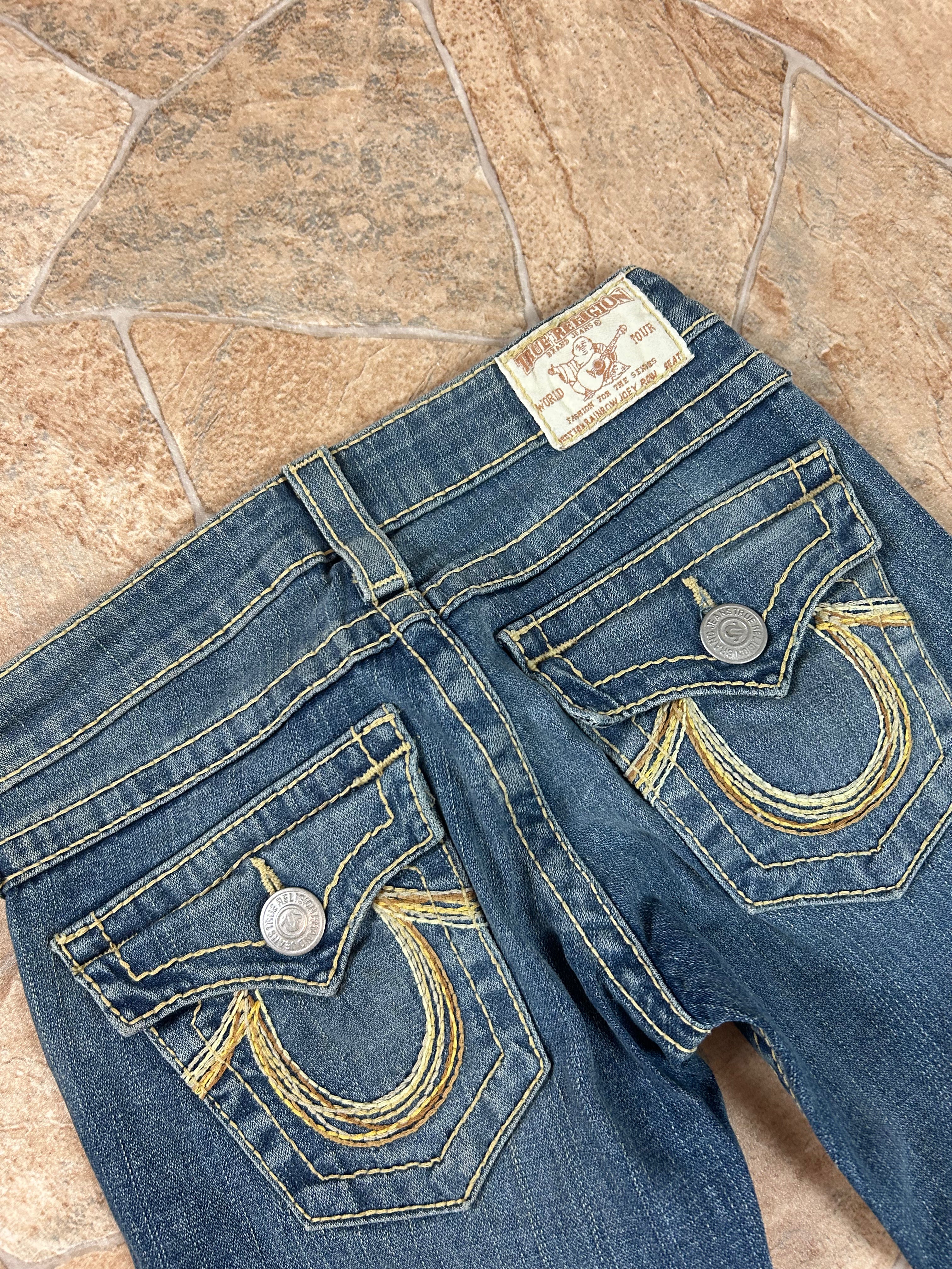 True Religion Vintage Flared Jeans Bootcut lowwaist Rainbow Joey, XS
