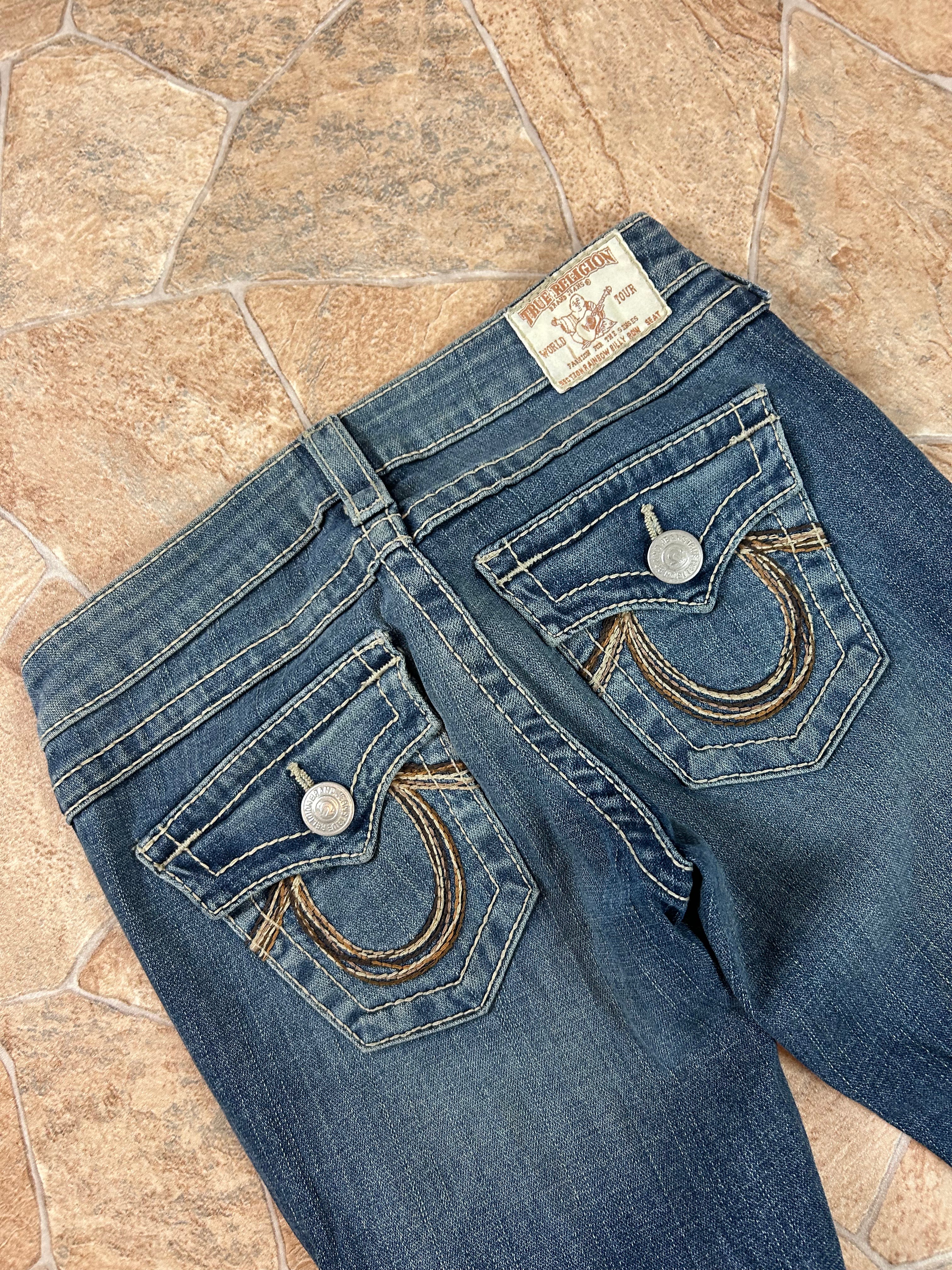True Religion Vintage Straight Jeans Bootcut lowwaist Rainbow Billy, XS