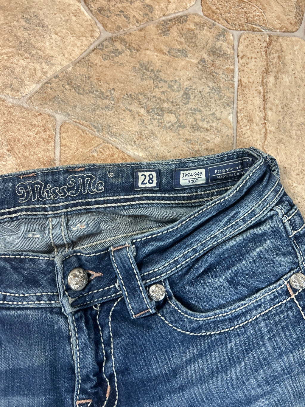 Miss Me Vintage Flared Jeans Bootcut Schlaghose, M