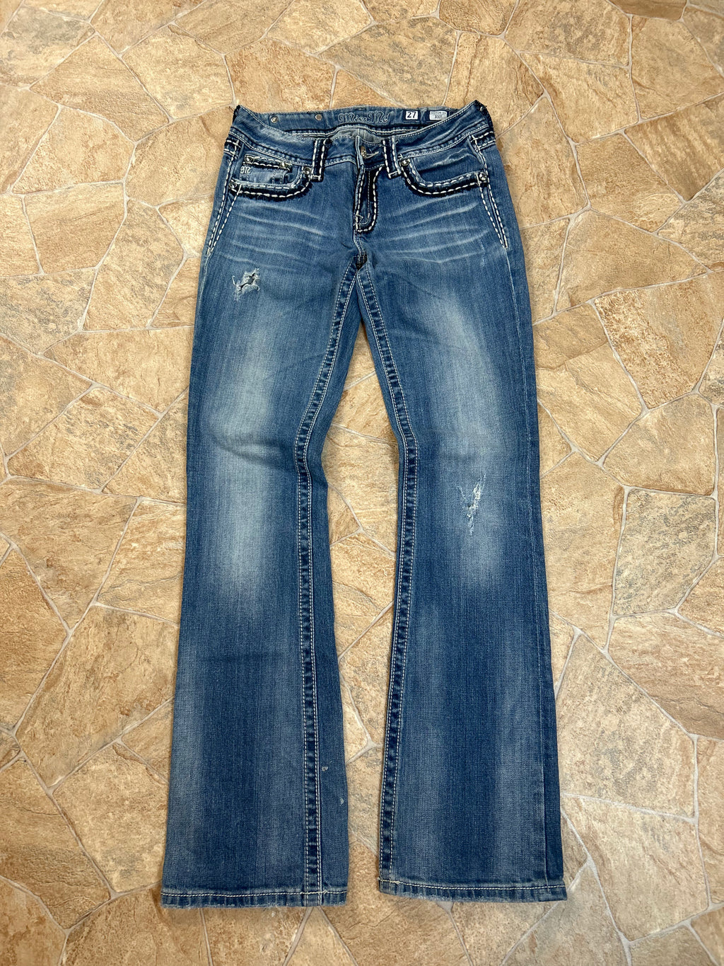 Miss Me Vintage Flared Jeans Bootcut Schlaghose lowwaist, S