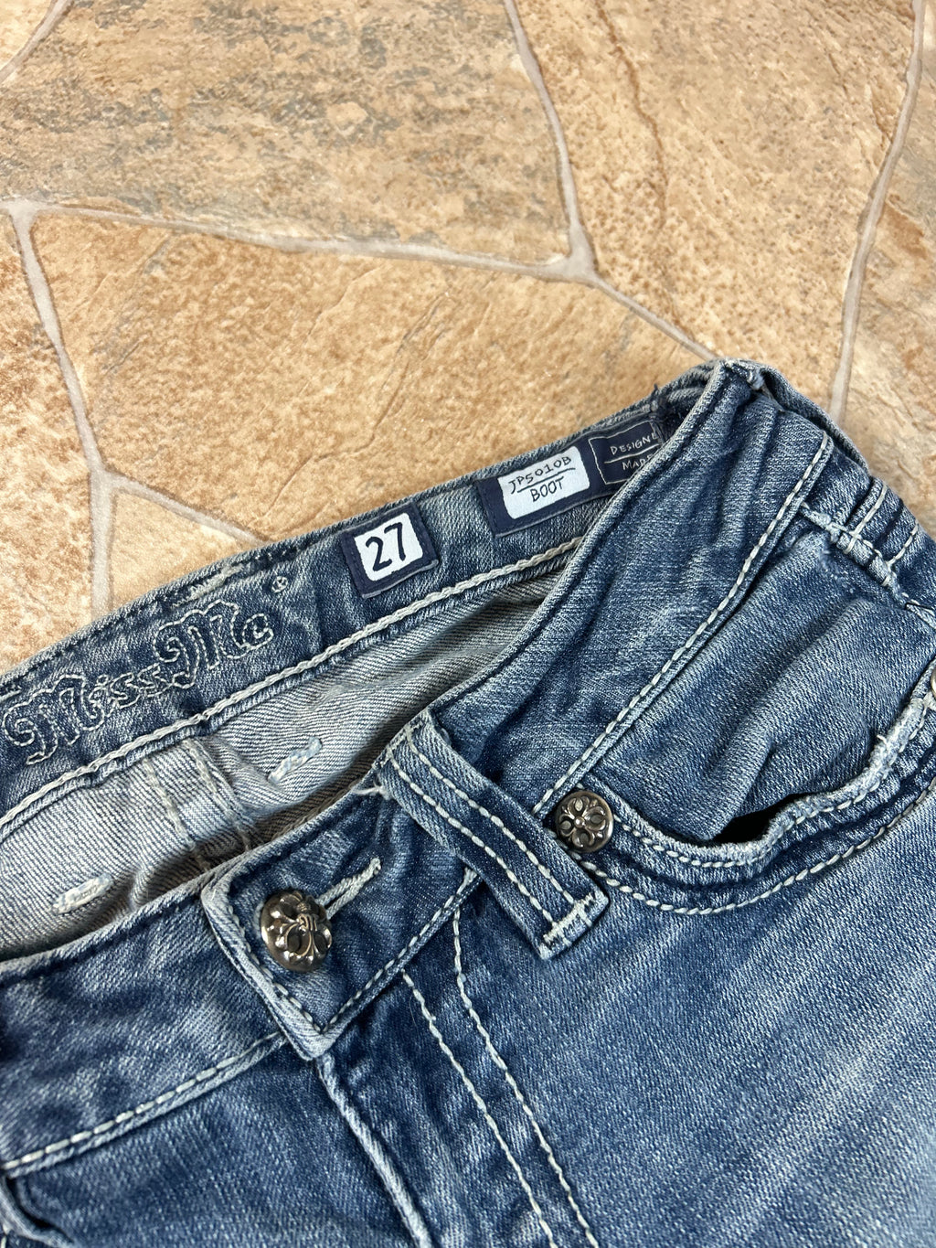 Miss Me Vintage Flared Jeans Bootcut Schlaghose lowwaist, S