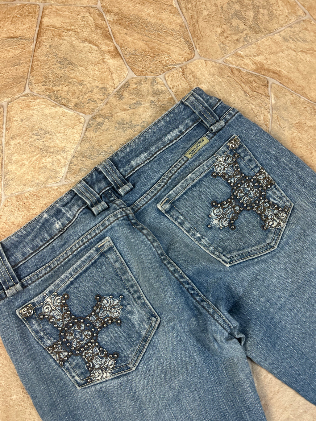 Miss Me Vintage Flared Jeans Bootcut Schlaghose, M