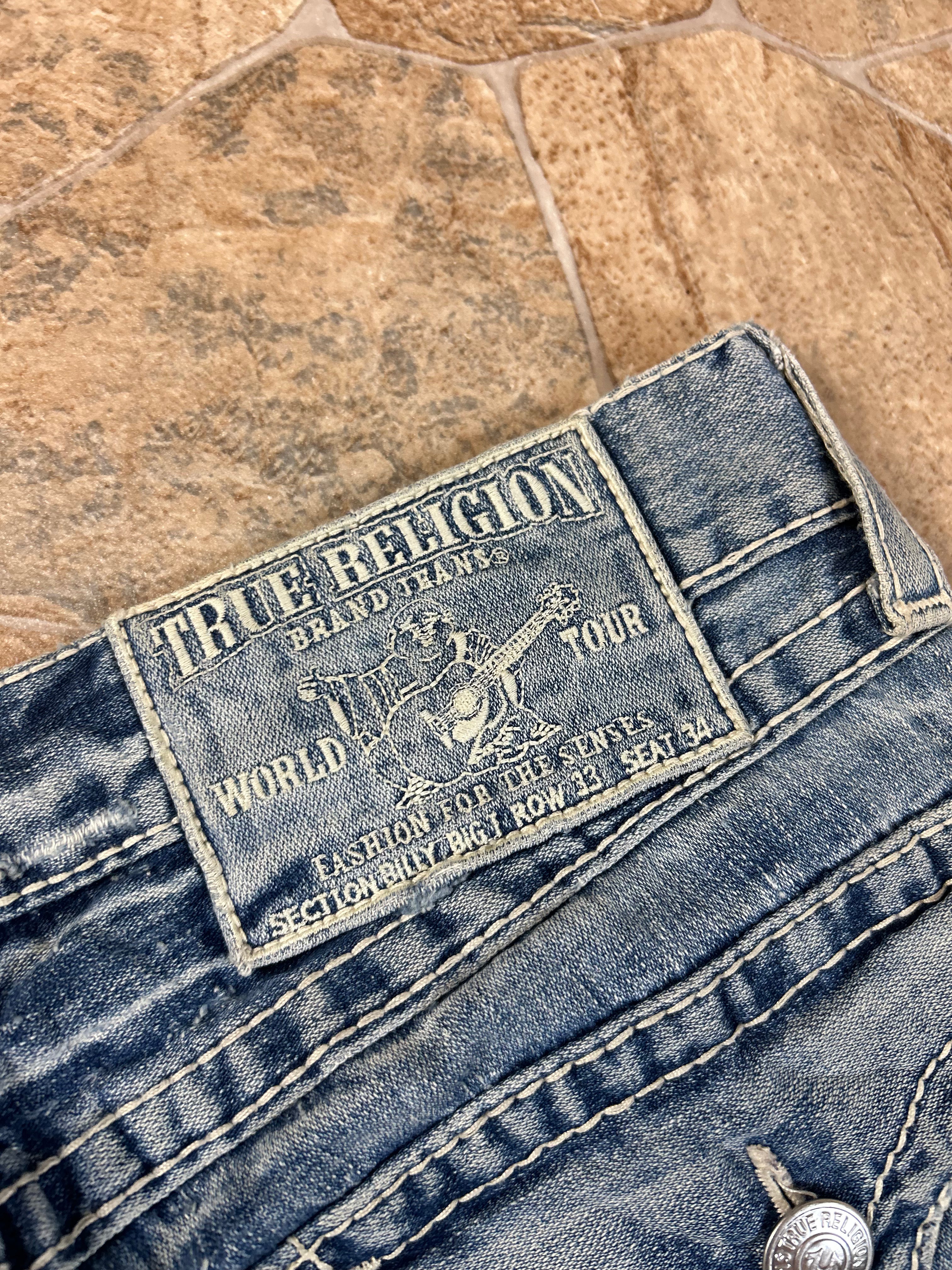 True Religion Vintage Straight Jeans Baggy Billy Big T, L