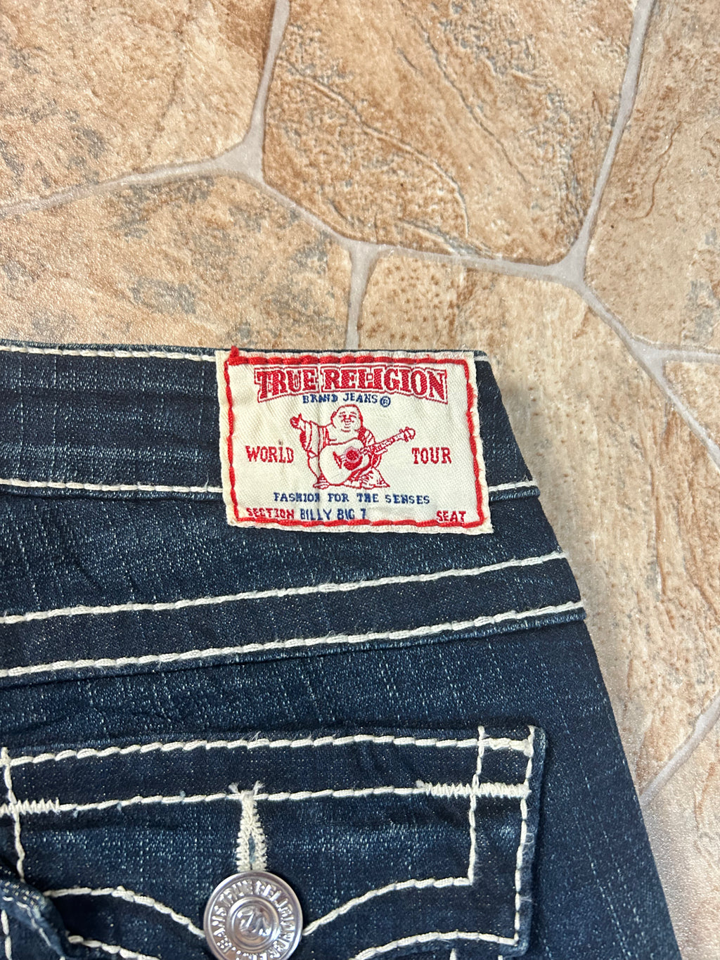 True Religion Vintage Straight Jeans Bootcut Lowwaist Billy Big T, XS