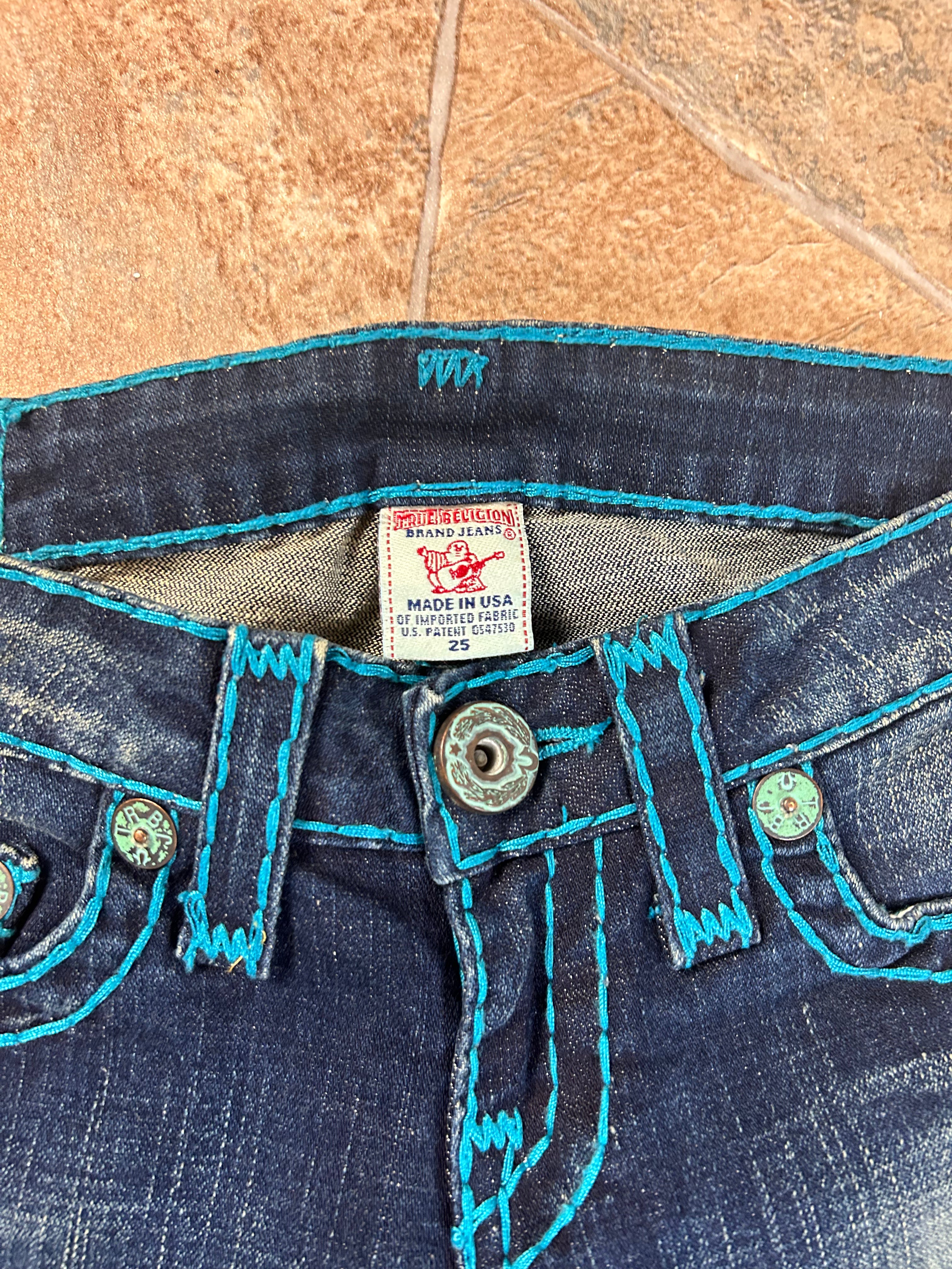 True Religion Vintage Straight Jeans Bootcut lowwaist Johnny Super T selten, XS