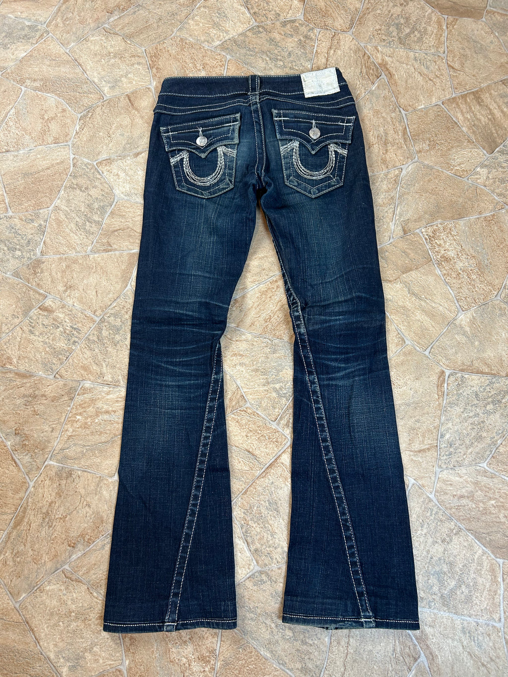 True Religion Vintage Flared Jeans Bootcut Schlaghose lowwaist Rainbow Joey, XS