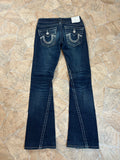 True Religion Vintage Flared Jeans Bootcut Schlaghose lowwaist Rainbow Joey, XS