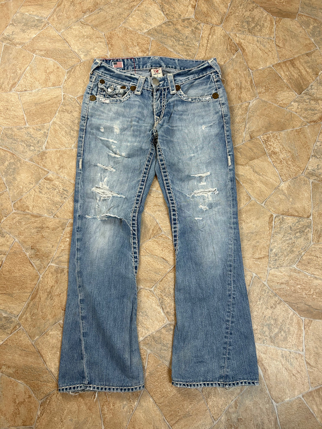 True Religion Vintage Flared Jeans Bootcut Schlaghose Joey Super T, M