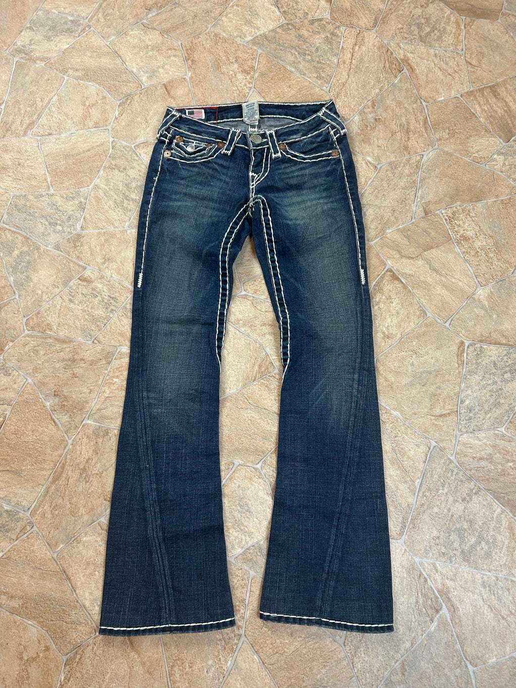 True Religion Vintage Flared Jeans Bootcut Schlaghose lowwaist Joey Super T, XS