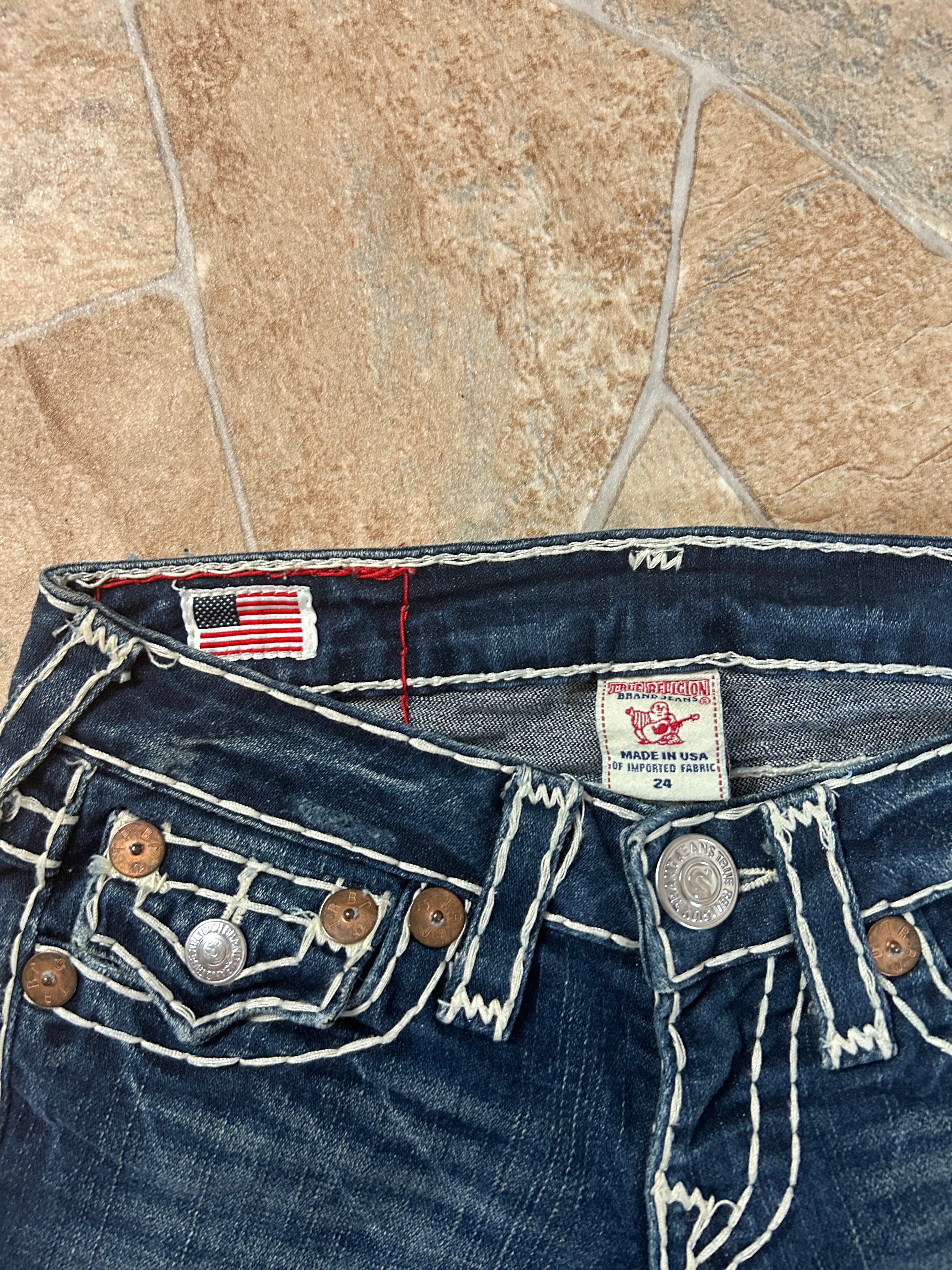 True Religion Vintage Flared Jeans Bootcut Schlaghose lowwaist Joey Super T, XS