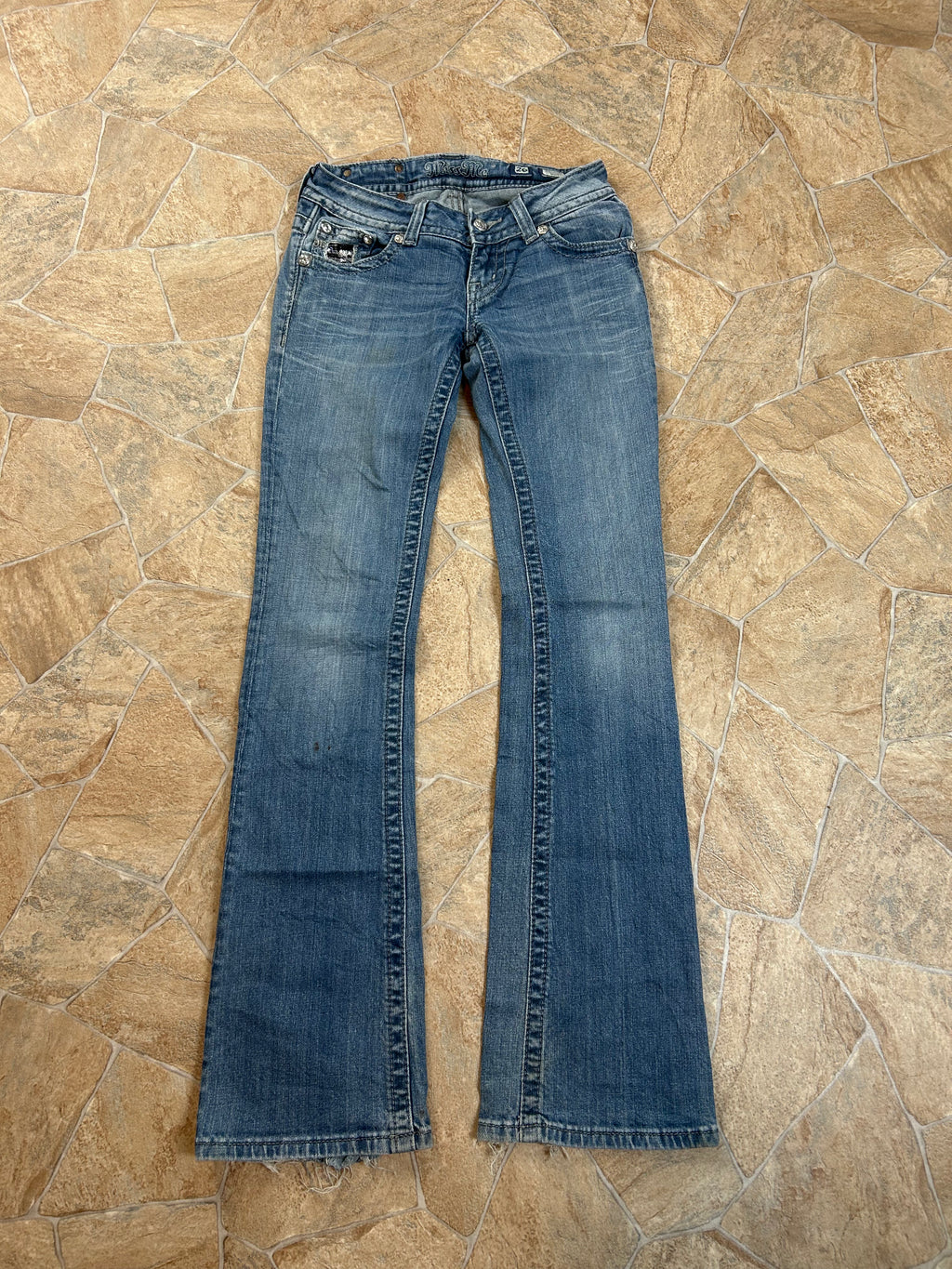 Miss Me Vintage Flared Jeans Bootcut Schlaghose Lowwaist, XS