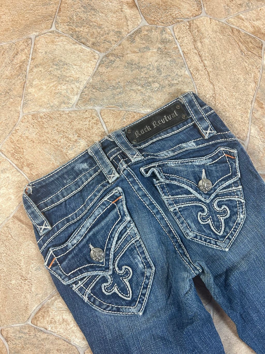 Rock Revival Vintage Flared Jeans Bootcut Schlaghose lowwaist, XXS
