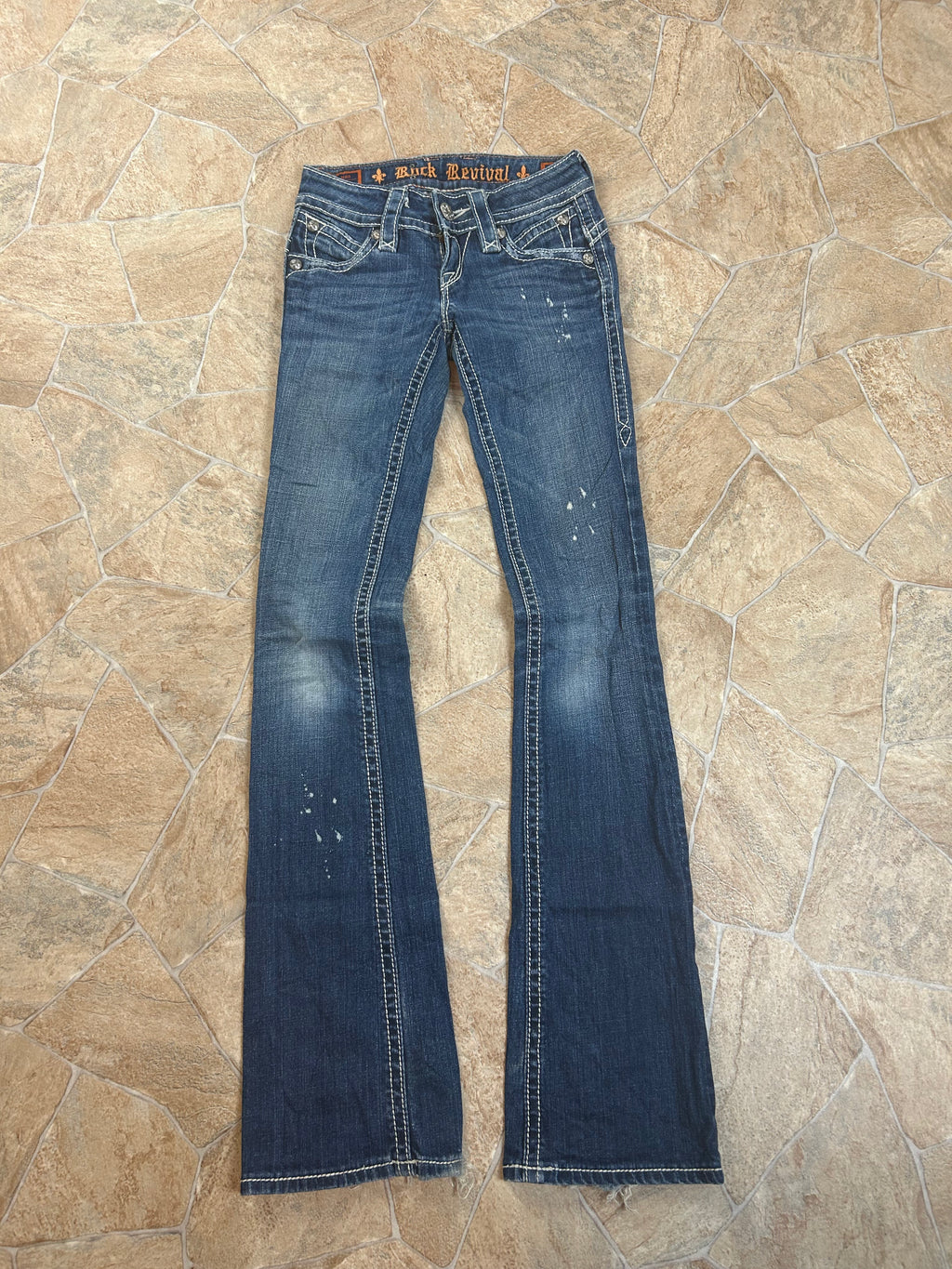 Rock Revival Vintage Flared Jeans Bootcut Schlaghose lowwaist, XXS