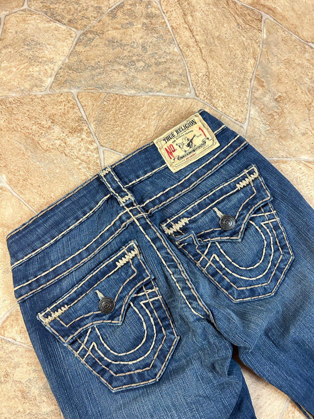 True Religion Vintage Flared Jeans Bootcut Schlaghose lowwaist Joey Super T, XXS