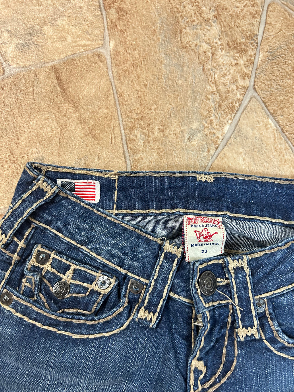 True Religion Vintage Flared Jeans Bootcut Schlaghose lowwaist Joey Super T, XXS