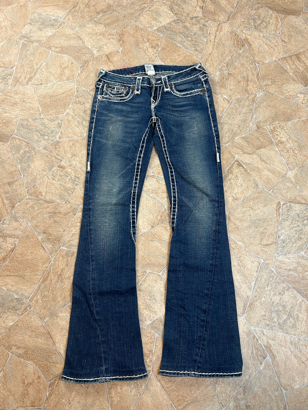 True Religion Vintage Flared Jeans Bootcut Schlaghose lowwaist Joey Super T, XS