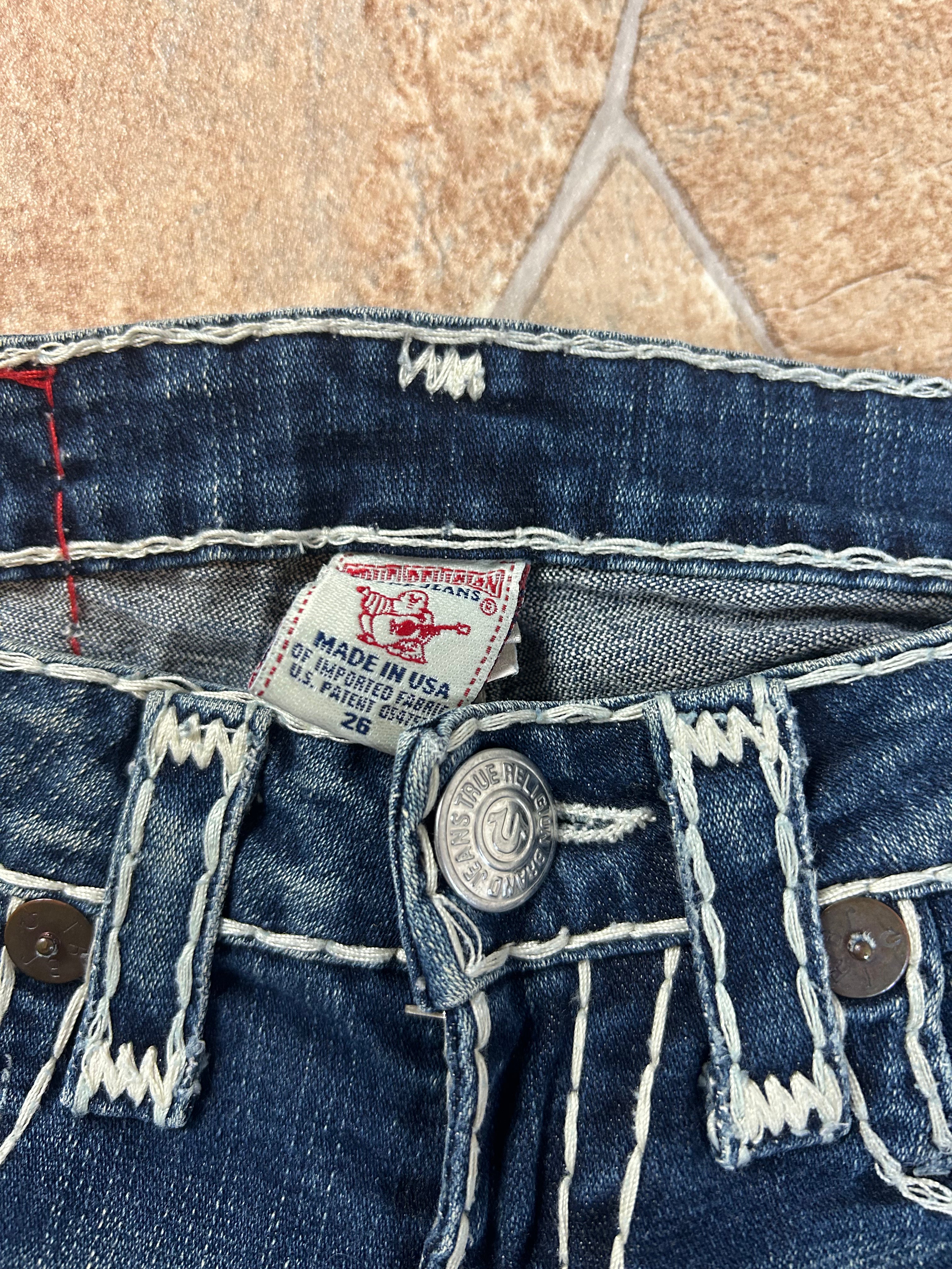 True Religion Vintage Flared Jeans Bootcut Schlaghose lowwaist Joey Super T, XS
