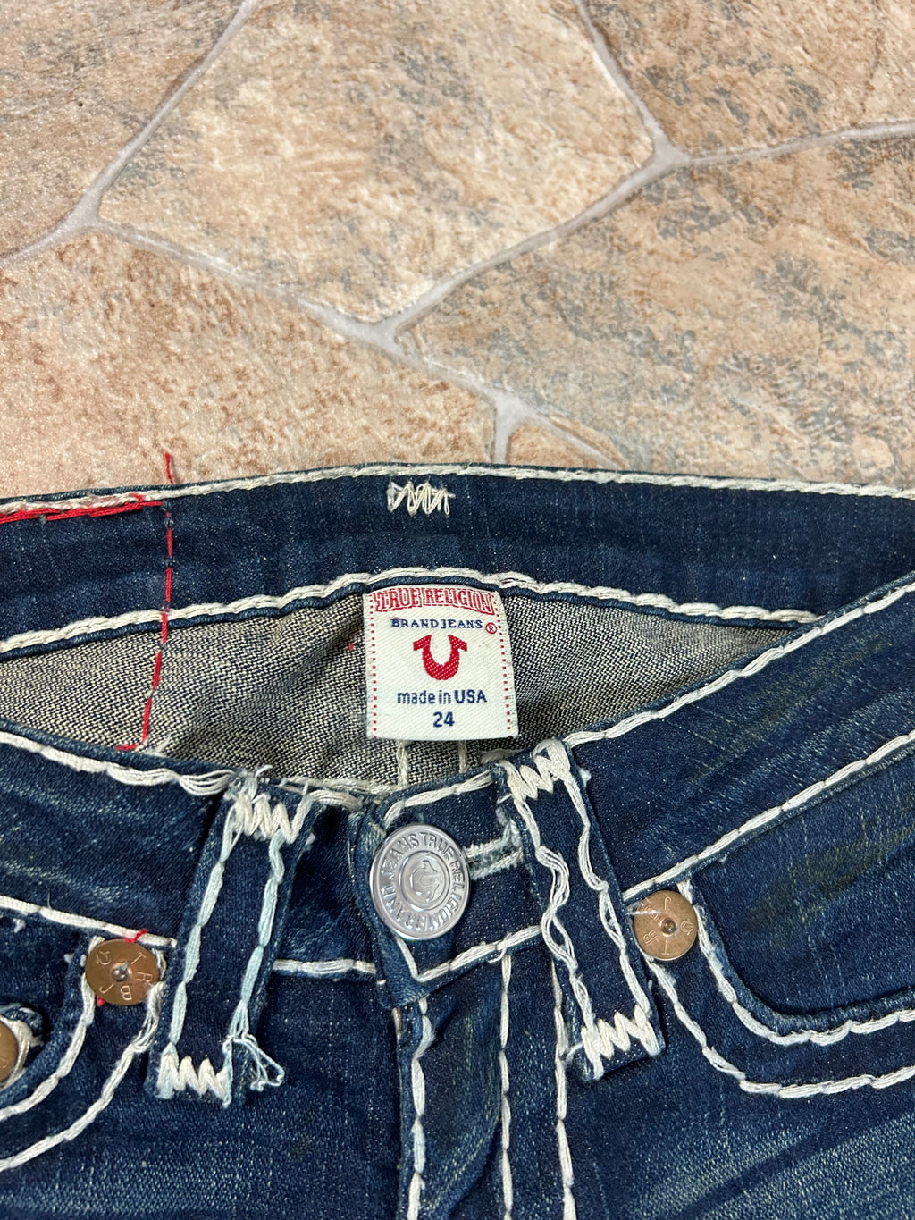 True Religion Vintage Straight Jeans Johnny Super T Y2K W24/XS
