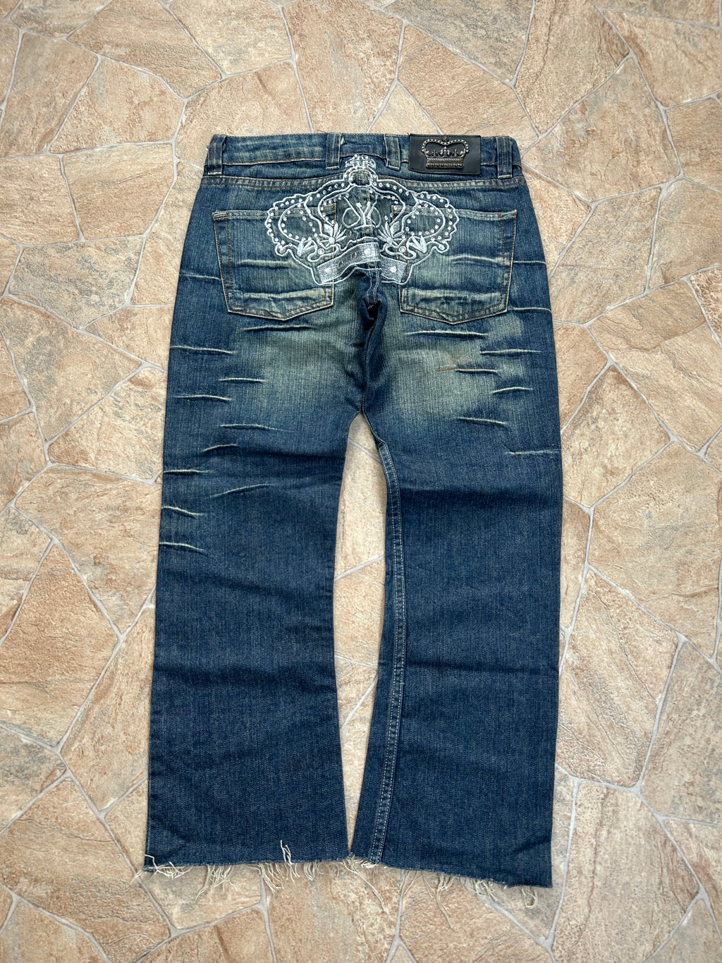 Victoria Beckham Vintage Straight Jeans Big Backprint Y2K W30/M