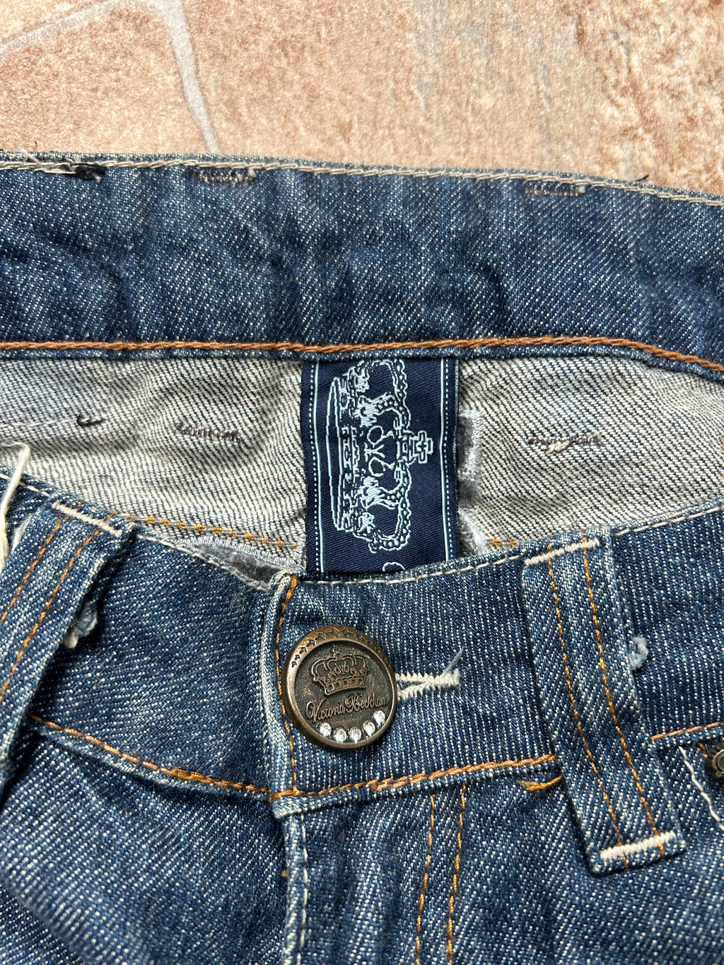 Victoria Beckham Vintage Straight Jeans Big Backprint Y2K W30/M