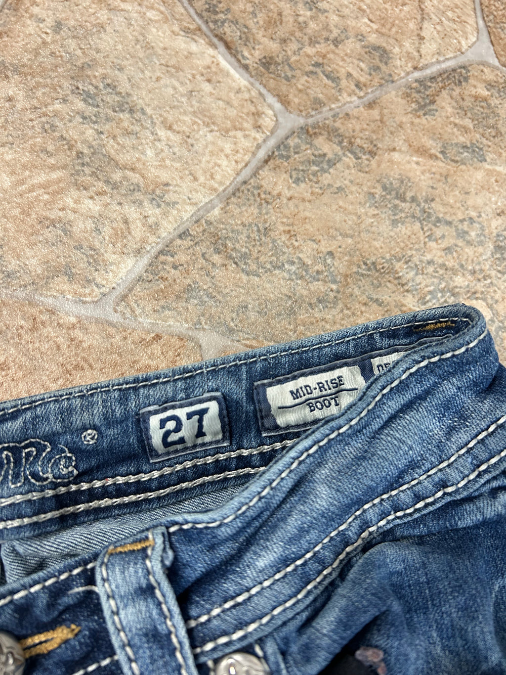 Miss Me Vintage Flared Jeans Bootcut Midrise Y2K W27/S