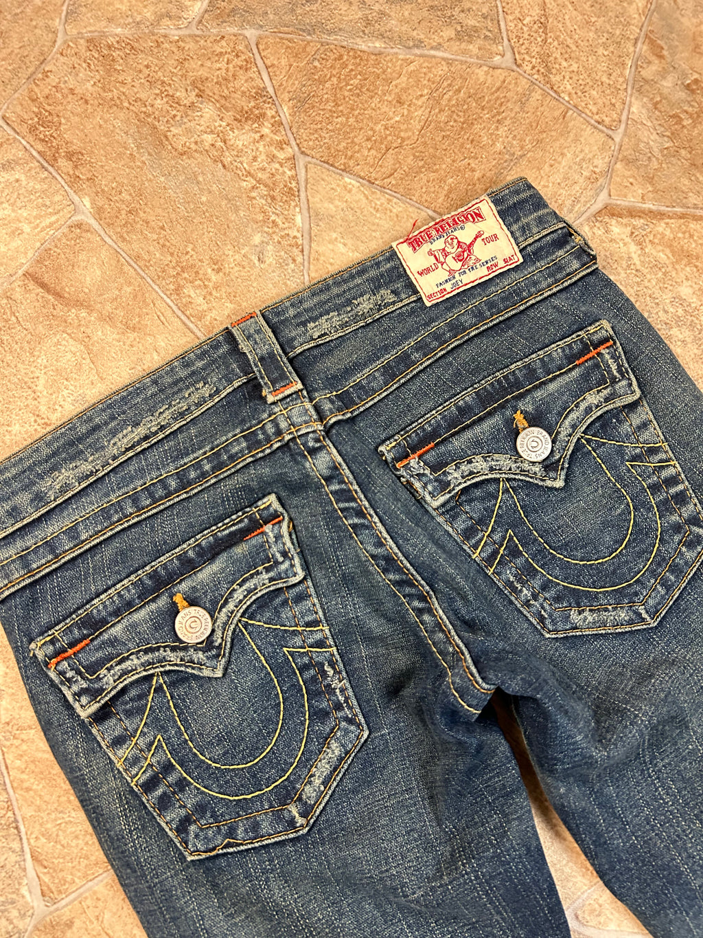 True Religion Vintage Flared Jeans Bootcut lowwaist Joey Y2K W27/S