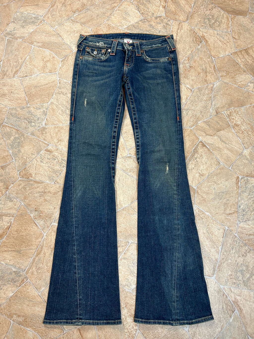 True Religion Vintage Flared Jeans Bootcut lowwaist Joey Y2K W27/S