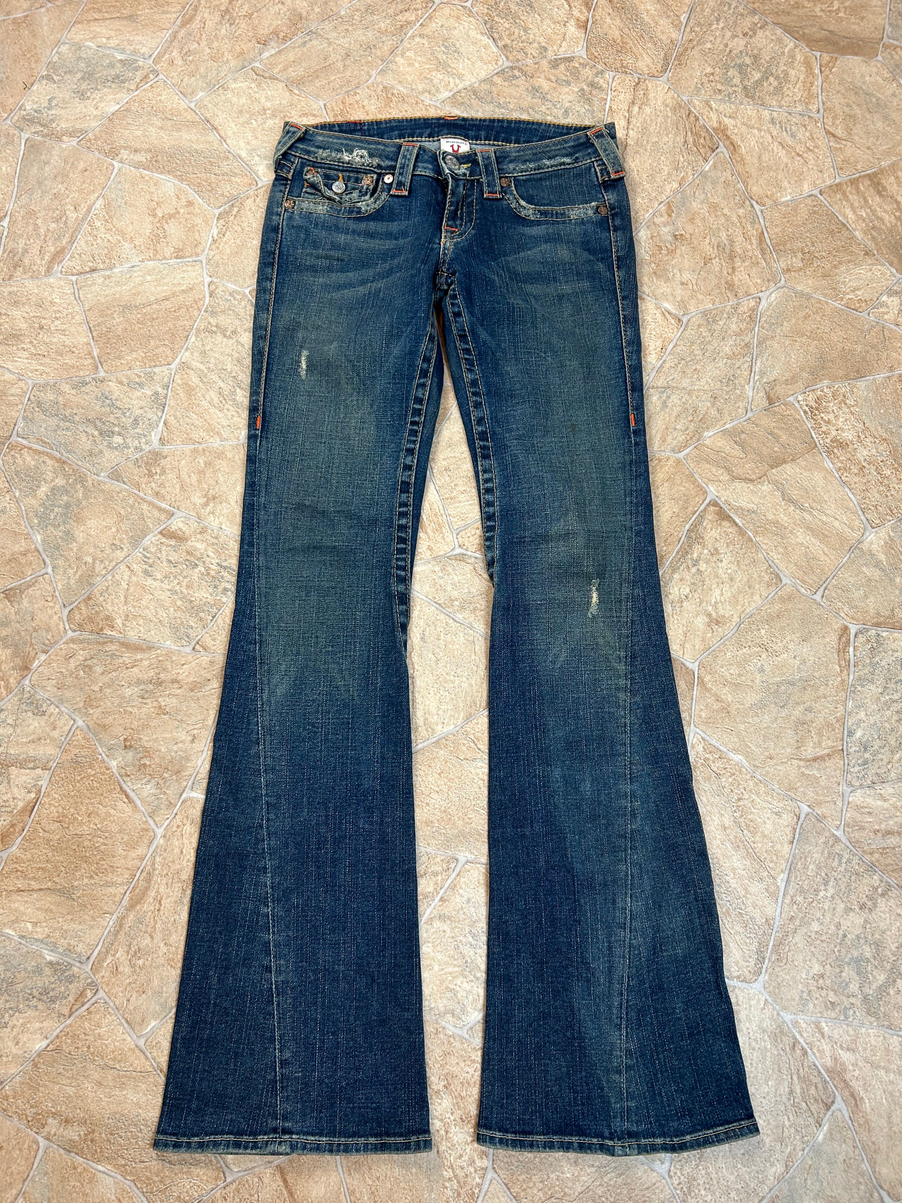 True Religion Vintage Flared Jeans Bootcut lowwaist Joey Y2K W27/S