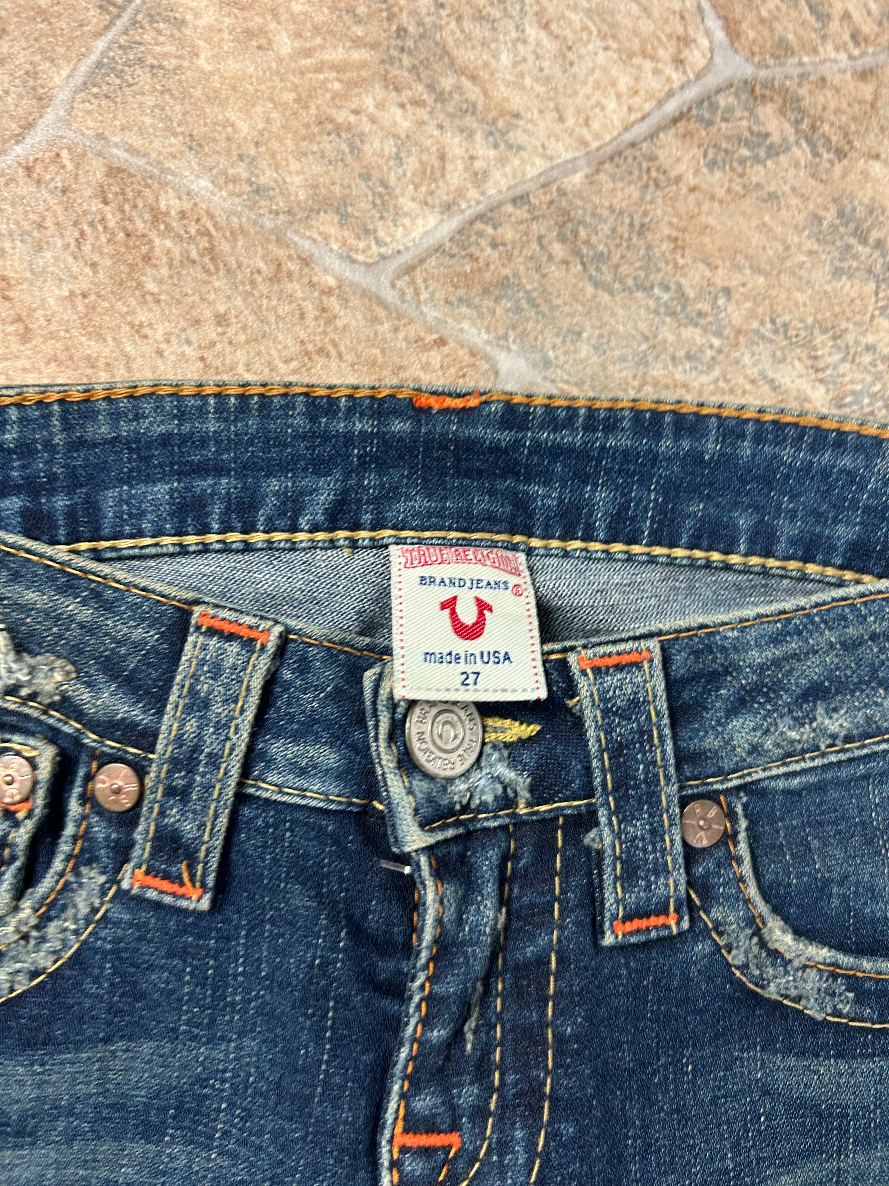 True Religion Vintage Flared Jeans Bootcut lowwaist Joey Y2K W27/S