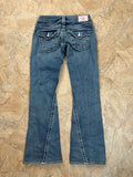 True Religion Vintage Flared Jeans Bootcut lowwaist Disco Joey Big T Swarovski Y2K W24/XS
