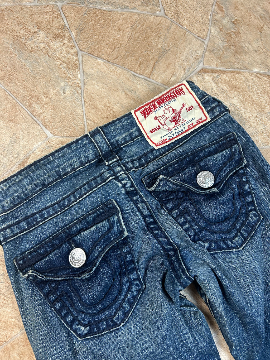 True Religion Vintage Flared Jeans Bootcut lowwaist Joey Super T Y2K W24/XS