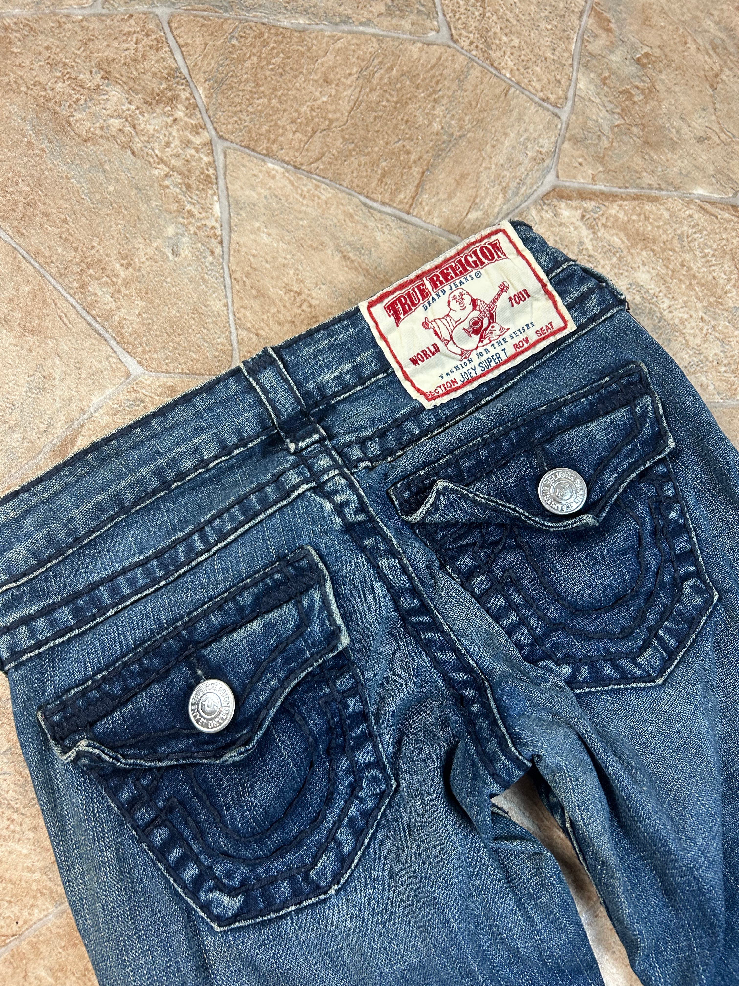 True Religion Vintage Flared Jeans Bootcut lowwaist Joey Super T Y2K W24/XS