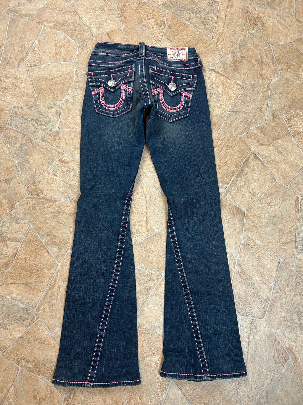 True Religion Vintage Flared Jeans Bootcut lowwaist Rainbow Joey Y2K W23/XS